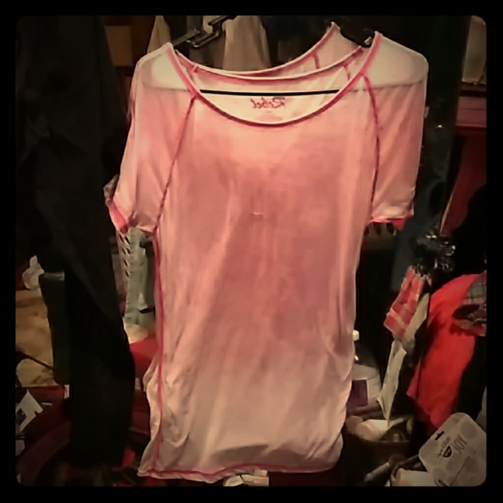 Rebel pink see throught top